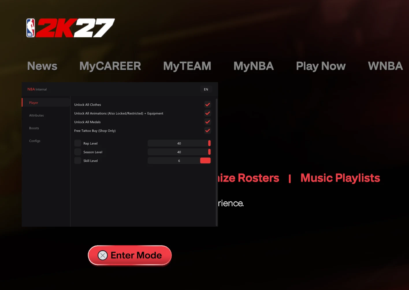 NBA 2K27 hacks config save and load